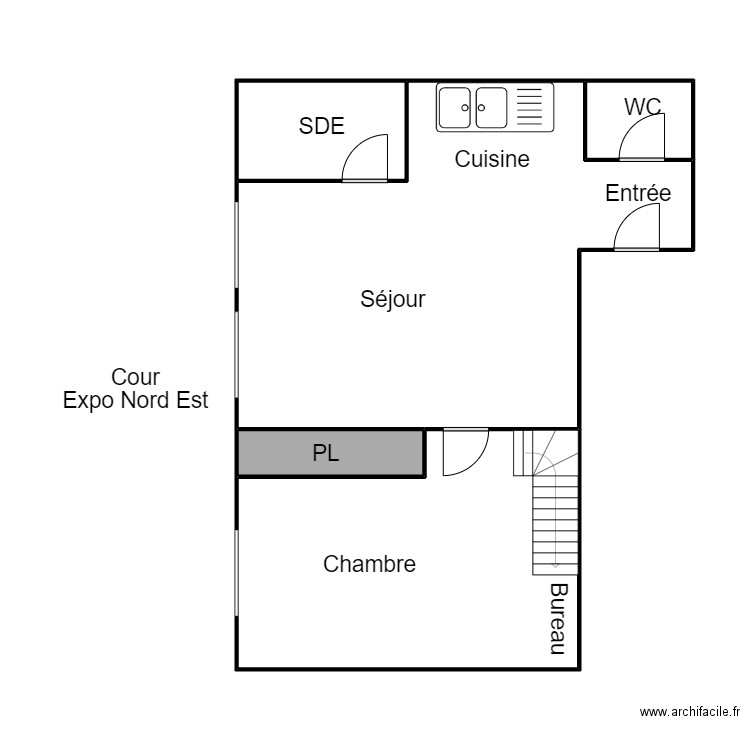 Plan DULARY. Plan de 5 pièces et 67 m2
