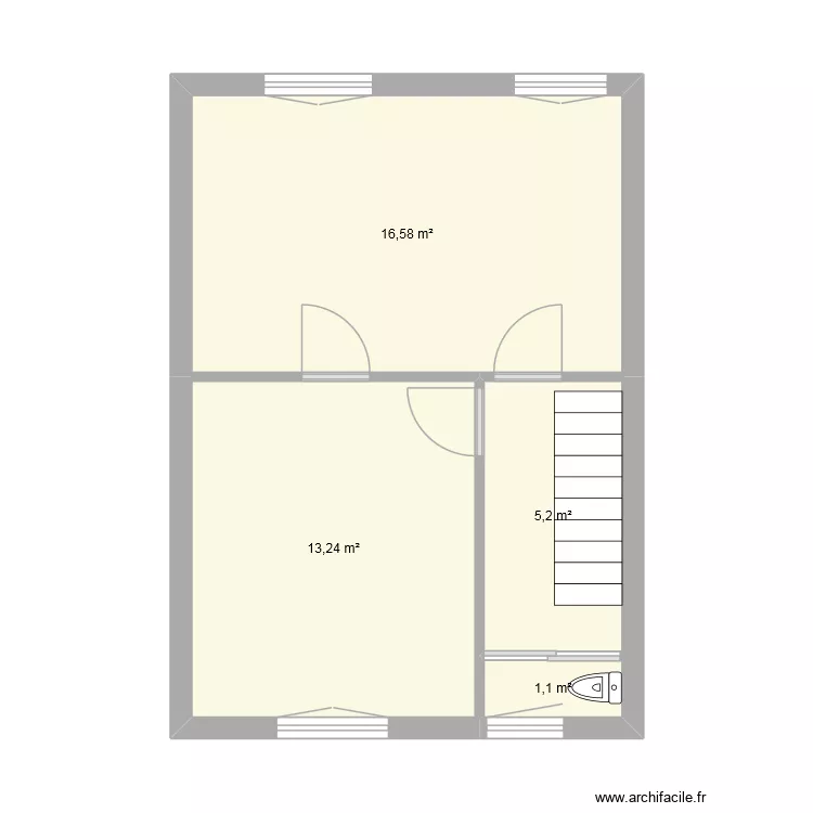 Géronstére etage 1. Plan de 4 Pièces et 36 m² Géronstére etage 1. Plan de 4 Pièces et 36 m²