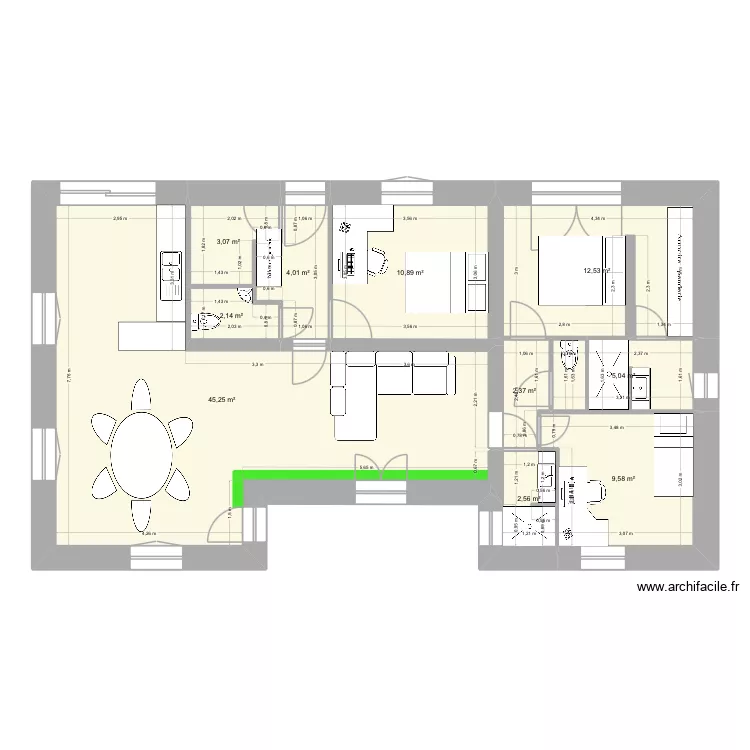 Projet. Plan de 23  et 305 m²