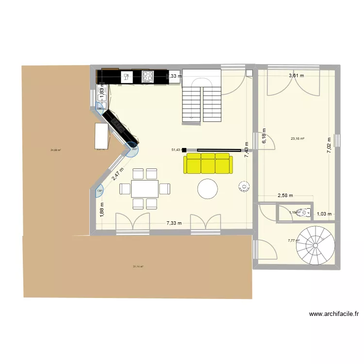 6 montee amenagement cuisine 4. Plan de 4 Pièces et 84 m² 6 montee amenagement cuisine 4. Plan de 4 Pièces et 84 m²