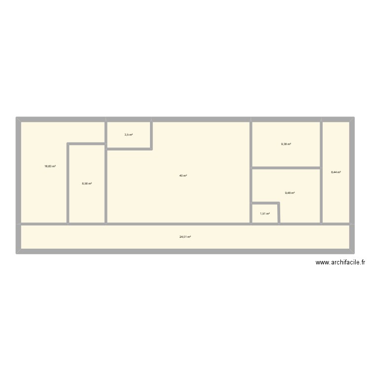 Construction earthship 2. Plan de 9 pièces et 122 m2