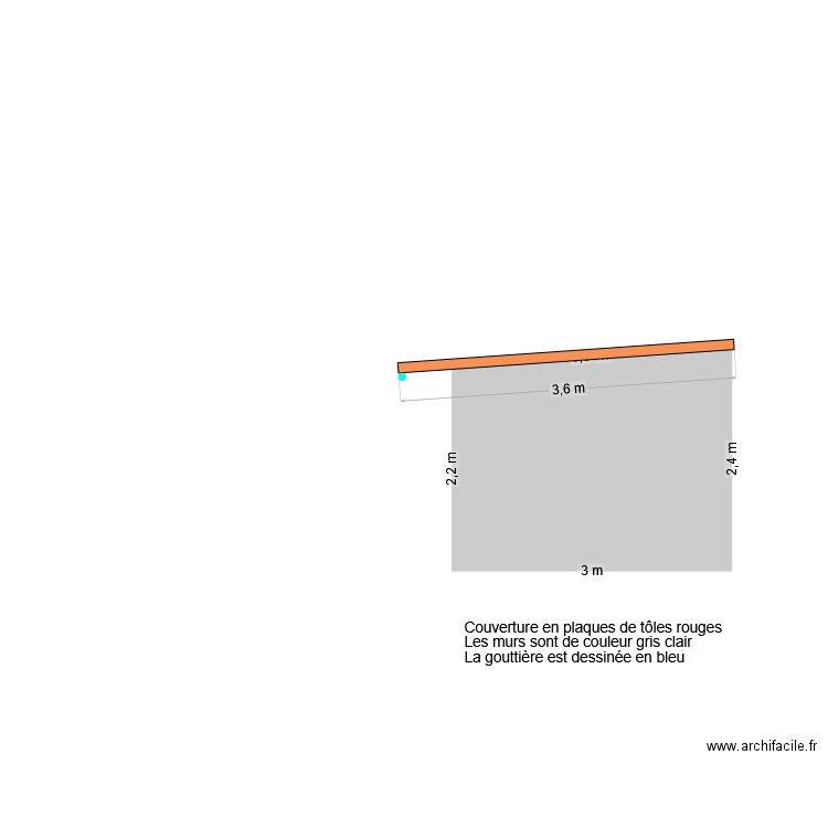 DP04 - Plan de côté abri de jardin parking (face ouest). Plan de 0 pièce et 0 m2