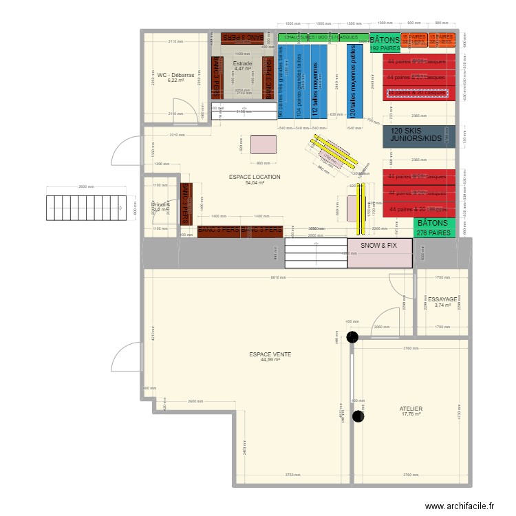 APRES SKI. Plan de 7 pièces et 133 m2