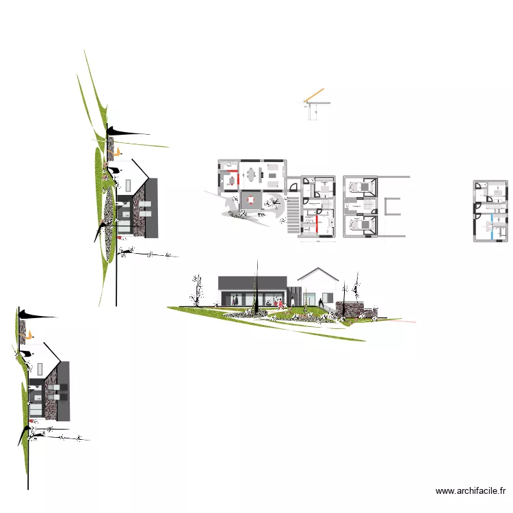 LONGERE TYPE 9. Plan de 32  et 266 m²