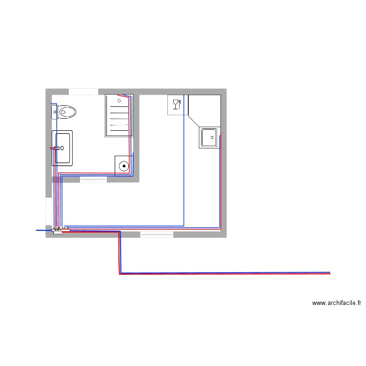 Cuisine. Plan de 1 pièce et 18 m2