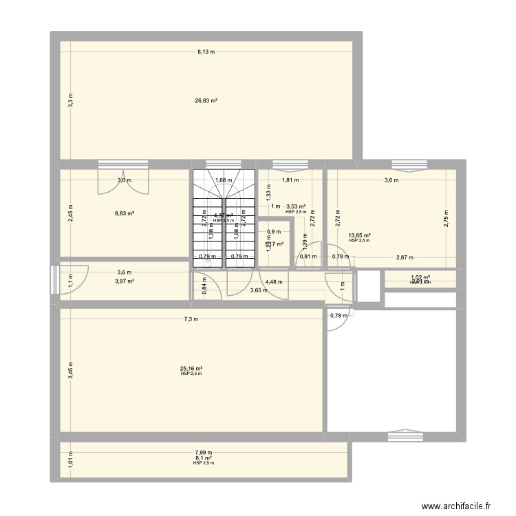 maison2. Plan de 10 pièces et 97 m2