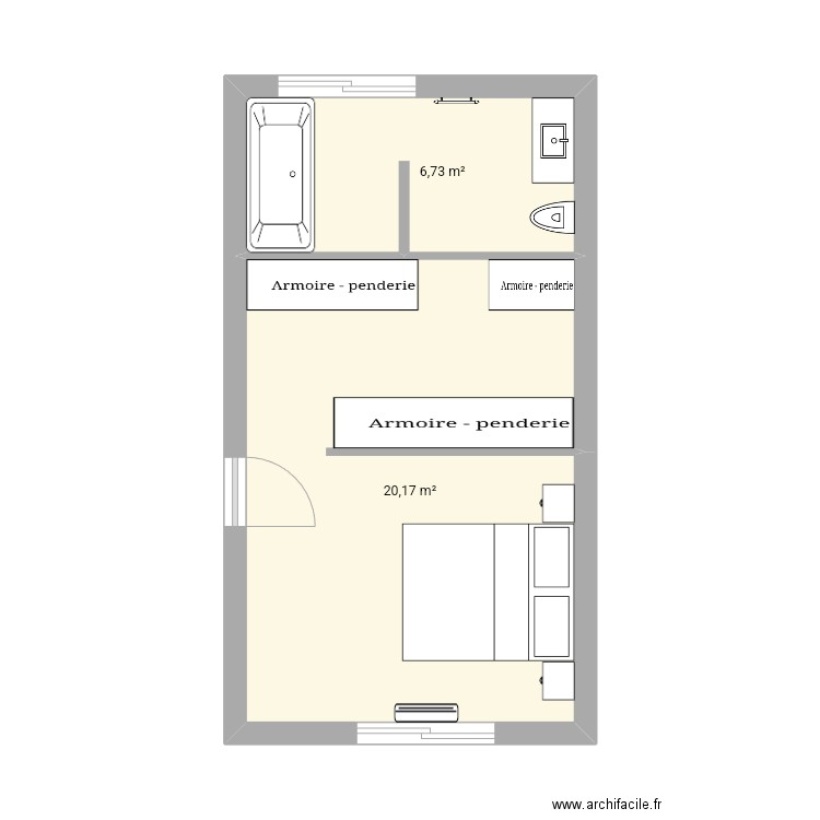 Suite Parentale Lattes v2. Plan de 0 pièce et 0 m2