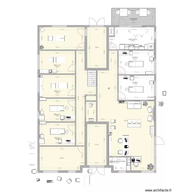 Clinique 2e &eacute;tage. Plan de 