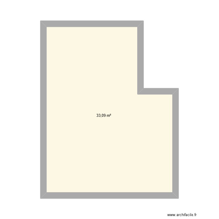 Salon vierge V2 - Dauphiné. Plan de 1 pièce et 33 m2