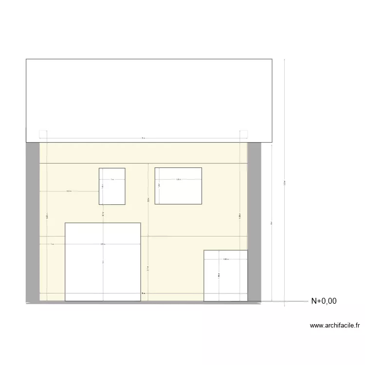 ecurie plan de coupe. Plan de 1  et 52 m²