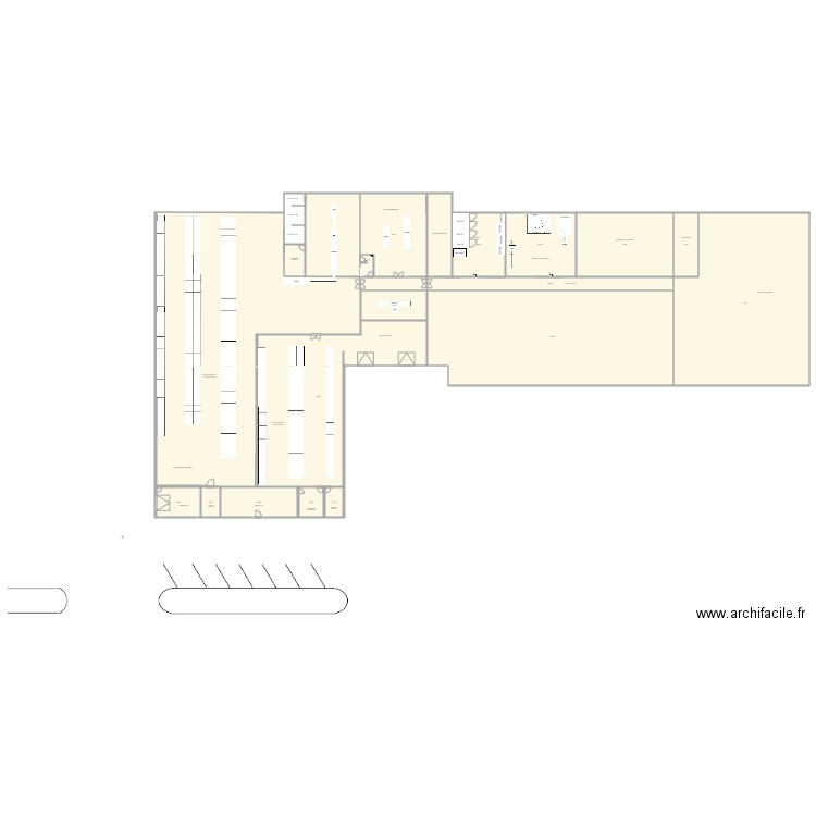 PROJET LIGNE PLATS CUISINES LTG v7. Plan de 16 pièces et 2323 m2