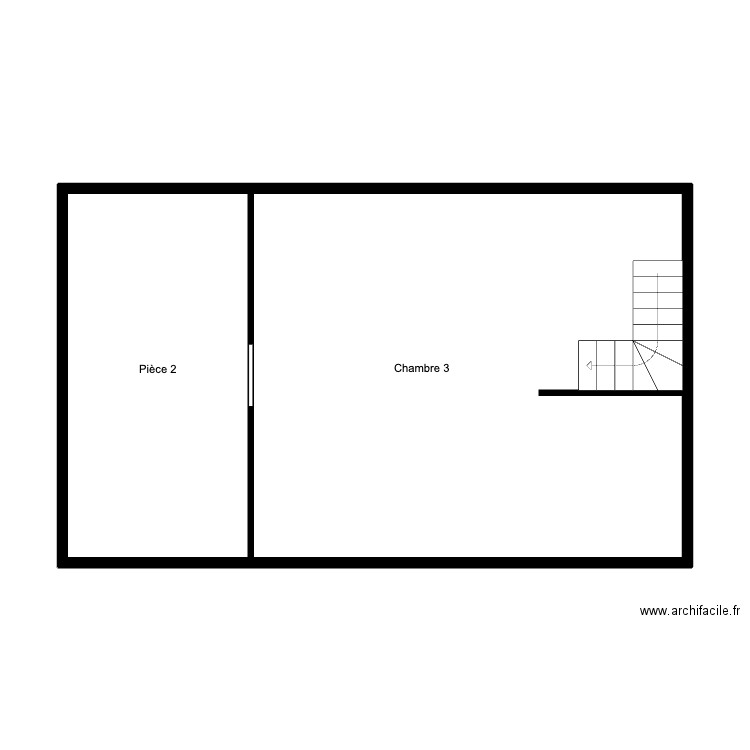 SPIES - Combles. Plan de 2 pièces et 57 m2