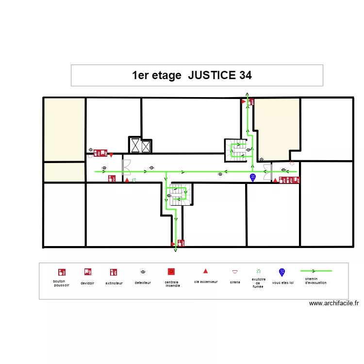 1er etage  justice 34. Plan de 