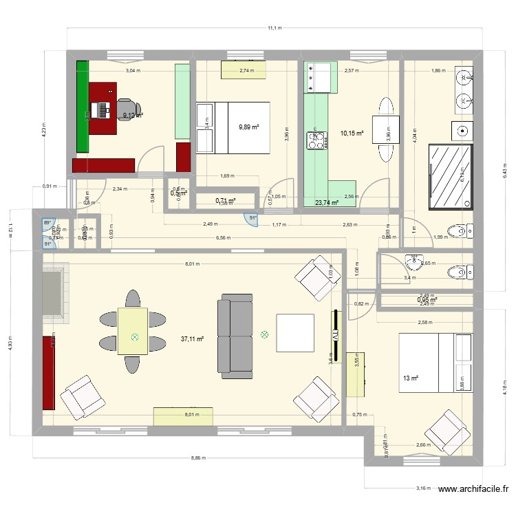 appart DELZONS bureau. Plan de 0 pièce et 0 m2