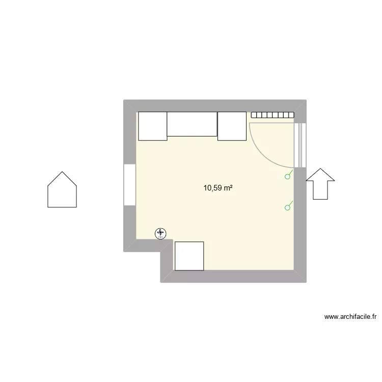 CUISINE GRISETTES 2. Plan de 1  et 11 m²