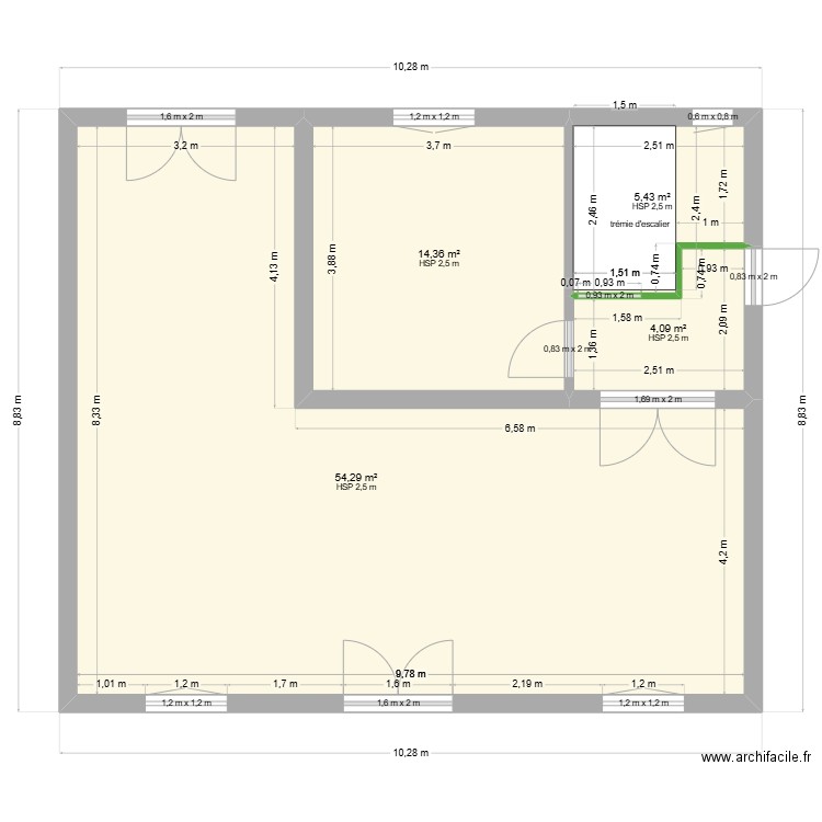 GERME Christian projet. Plan de 4 pièces et 78 m2