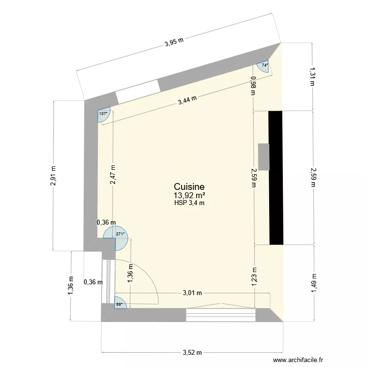 Cuisine. Plan de 0 pièce et 0 m2