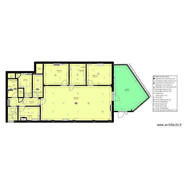 91J7N PROJET_PMI_UrM elec. Plan de 15 pièces et 146 m2