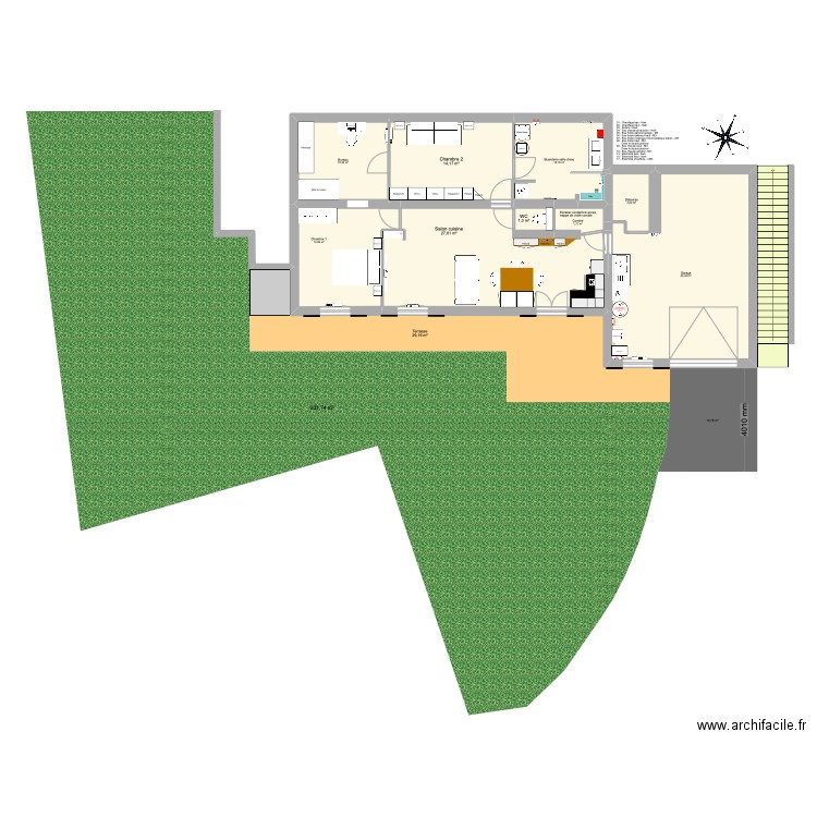 Mornex - Plan du bas complet - 2024-01-05-14h33. Plan de 9 pièces et 114 m2