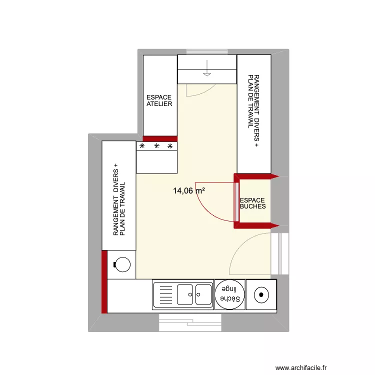 BUANDERIE PLOUBALAY. Plan de 