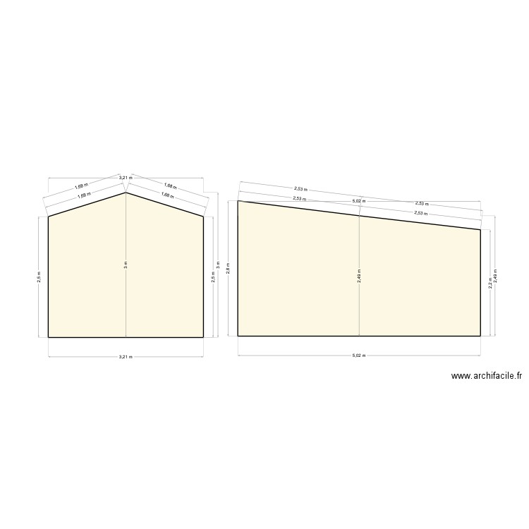 coupe av travaux studio. Plan de 0 pièce et 0 m2