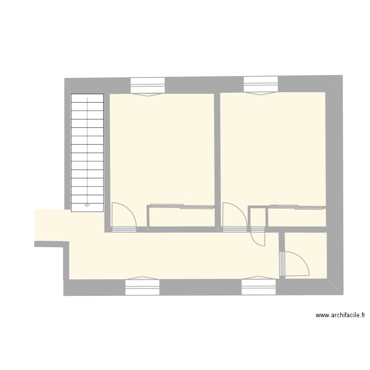 Cruguel ETG v10-Chambre-3 & 4 & SDB. Plan de 1 pièce et 12 m2