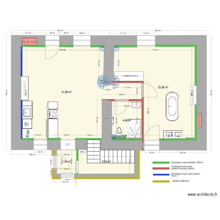 Plan agencement Maison Cheilly Les Maranges. Plan de 5 pièces et 67 m2