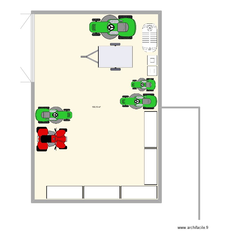 hangar extension. Plan de 1 pièce et 150 m2