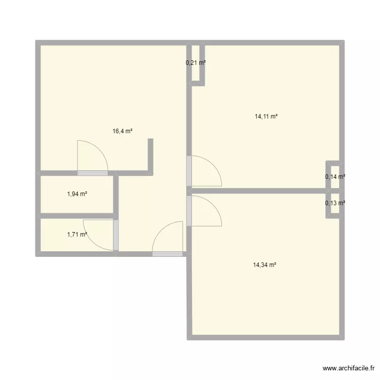 appart bas caro. Plan de 8 pièces et 49 m²