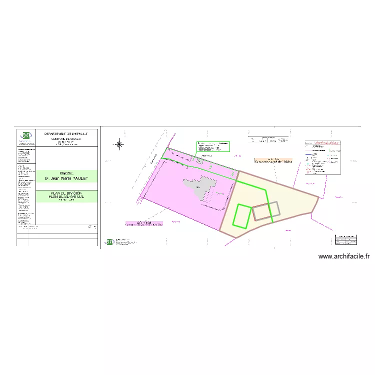 projection division terrain. Plan de 6 et 1385 m² projection division terrain. Plan de 6 et 1385 m²