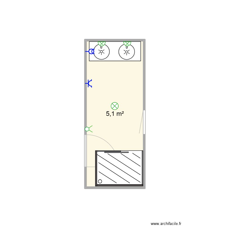 Installaton Electrique Maison Marie. Plan de 1 pièce et 5 m2