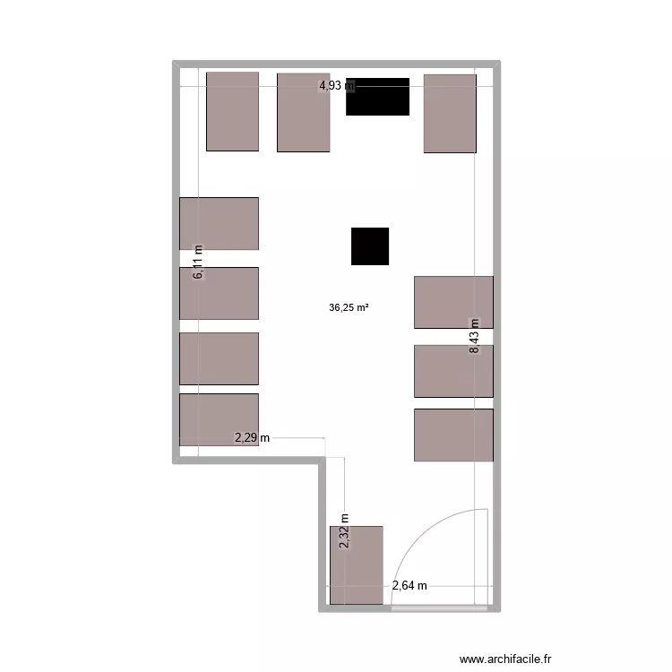 Pi&egrave;ce chaude RDJ ROBEC. Plan de 