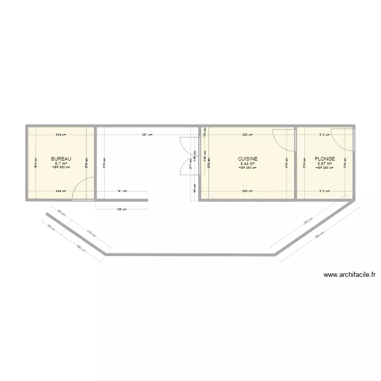 cuisine bar. Plan de 