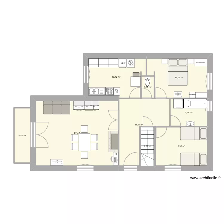 Etang RdC meublé. Plan de 9 et 83 m² Etang RdC meublé. Plan de 9 et 83 m²