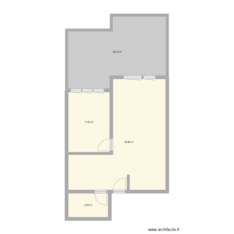 test nax. Plan de 4 pièces et 73 m2