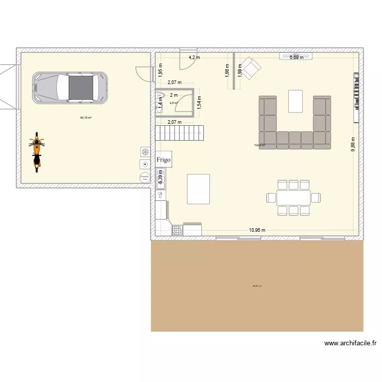 MAISON. Plan de 3 Pièces et 157 m²