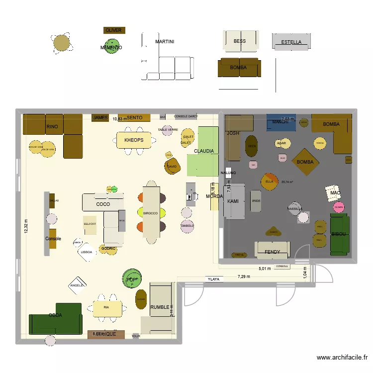 MAGASIN juillet/aout 2025. Plan de 2  et 187 m²