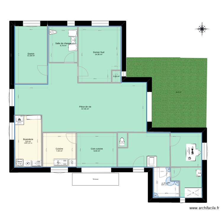 Micro creche Larbre à calins Missillac. Plan de 9 pièces et 189 m2