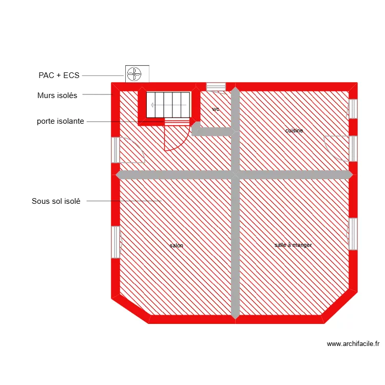da cruz rdc &eacute;tape 2. Plan de 6  et 46 m²