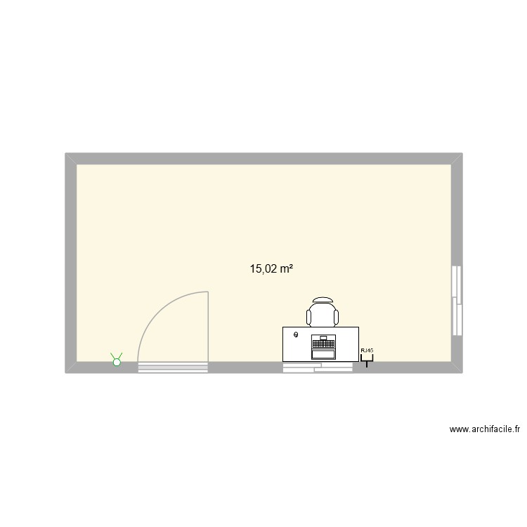 vie scolaire 2.0. Plan de 1 pièce et 15 m2