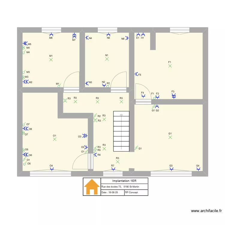 implantation justine 3. Plan de 