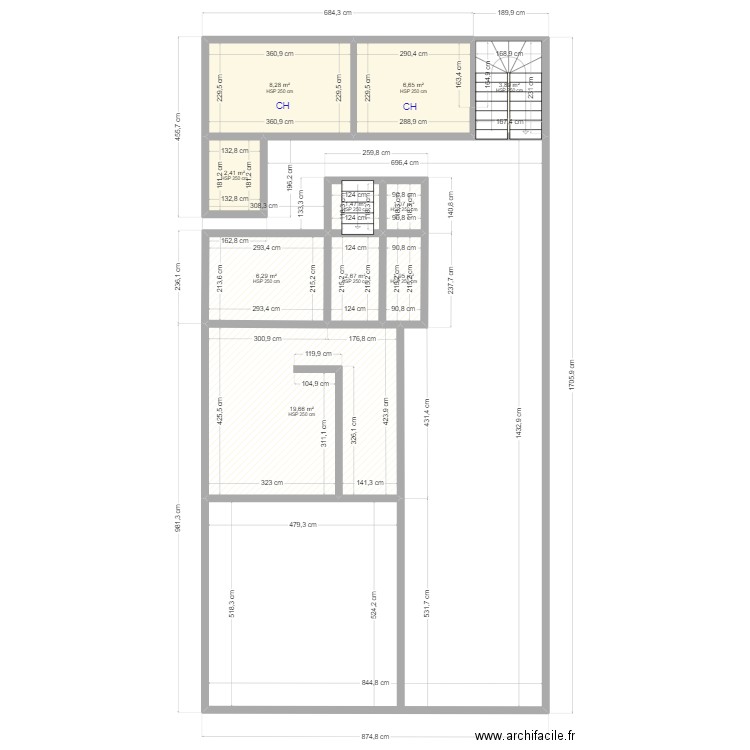 PLAN APPART 1ER. Plan de 10 pièces et 54 m2