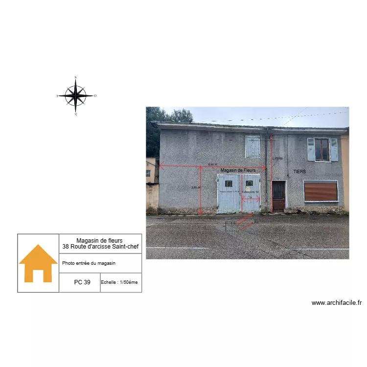 PC 39 Photo avec cotations. Plan de 