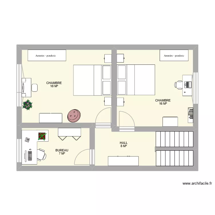 1er ETAGE FLAWINE. Plan de 4  et 50 m²