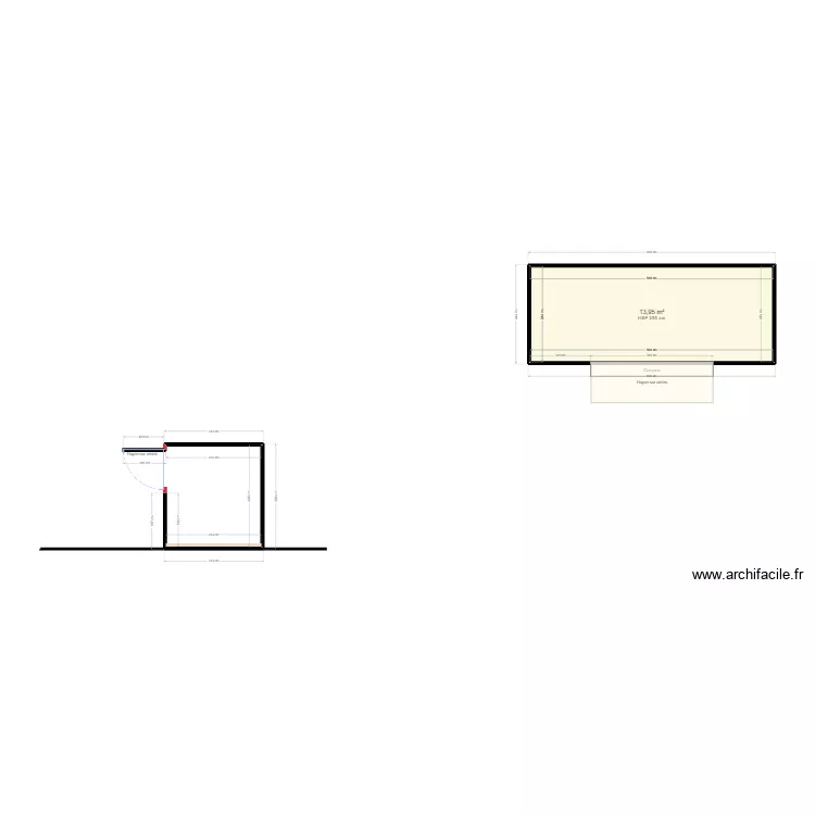 Buvette essential et service 20". Plan de 