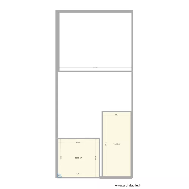 1er &eacute;tage. Plan de 2  et 27 m²