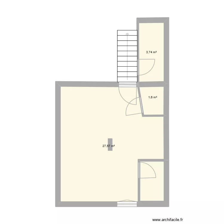 Chatou Family Room. Plan de 3  et 33 m²