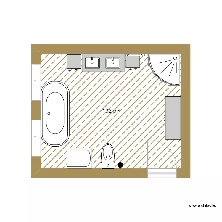 salle de bain. Plan de 