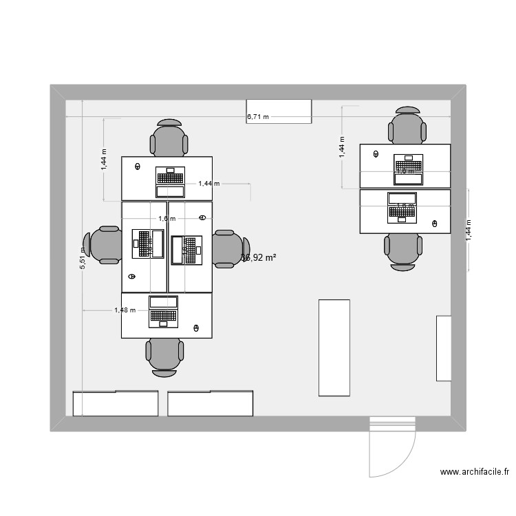 plan bureau ilot  4 et 2. Plan de 1 pièce et 37 m2