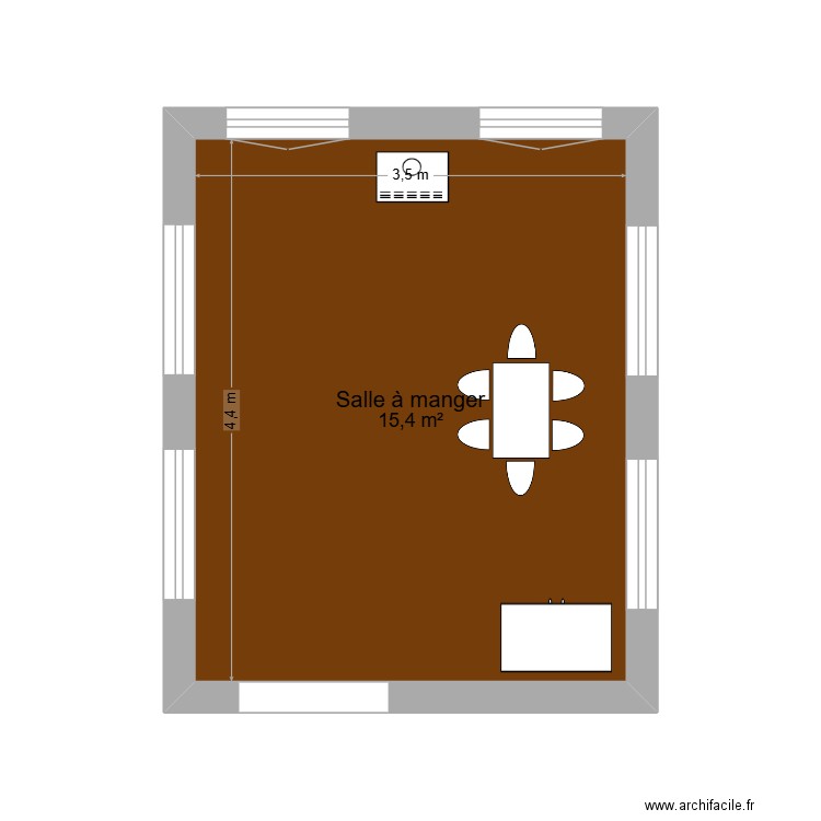 Agrandissement Lucerne. Plan de 1 pièce et 15 m2